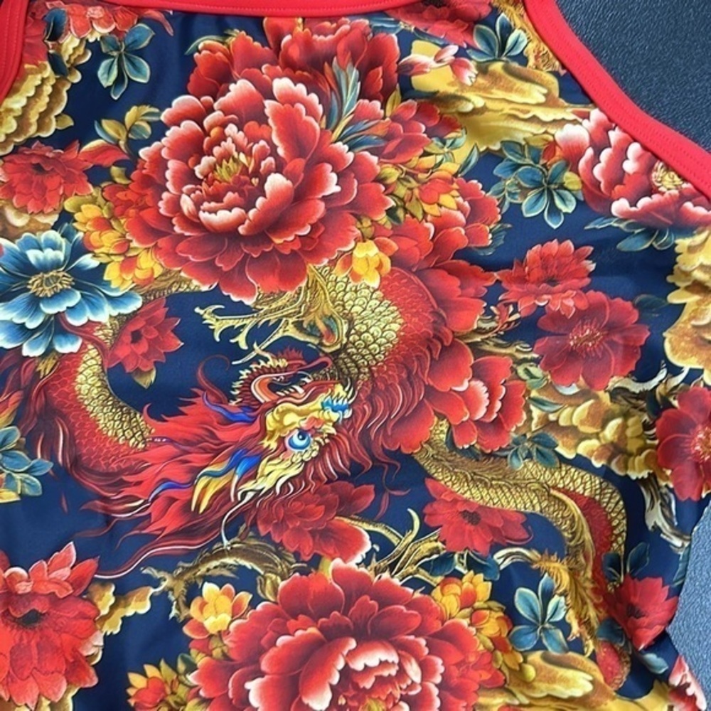 NWT Sporti dragon fire limited edition multicolor floral one piece size 2 U.S.